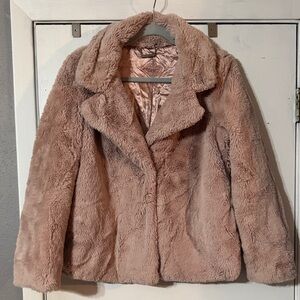 Jou Jou Women's Teddy Fur Jacket - Blush